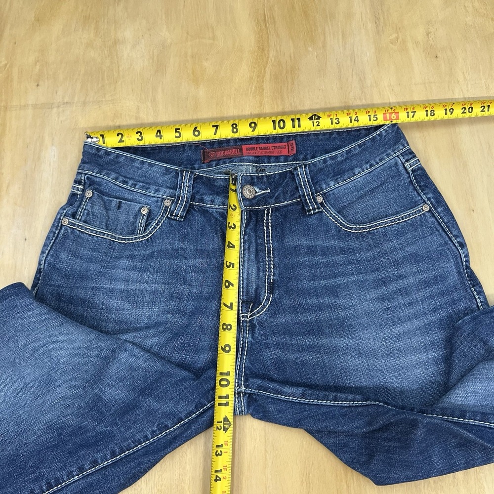 Rock & Roll Double Barrel Jeans Mens 33x30 Relaxed Fit Straight Leg - Picture 9 of 13
